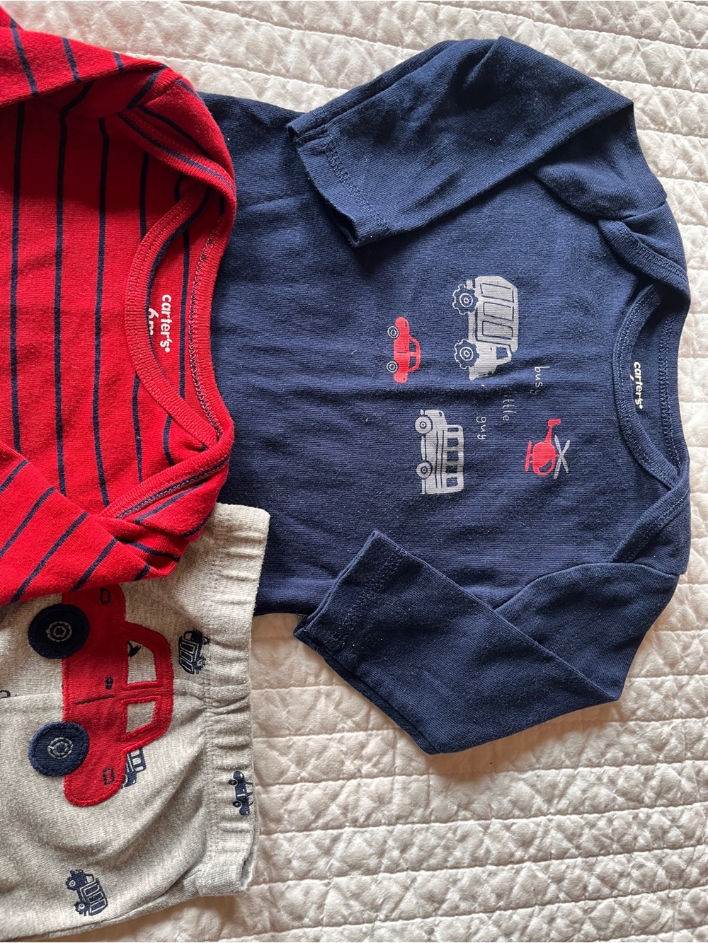 Carter's Red & Navy Striped and Graphic Set 6m - Picture 2 of 4